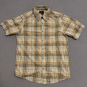 Marmot Button-Up Shirt Short Sleeves Collared Plaid Multicolor Mens Size Medium